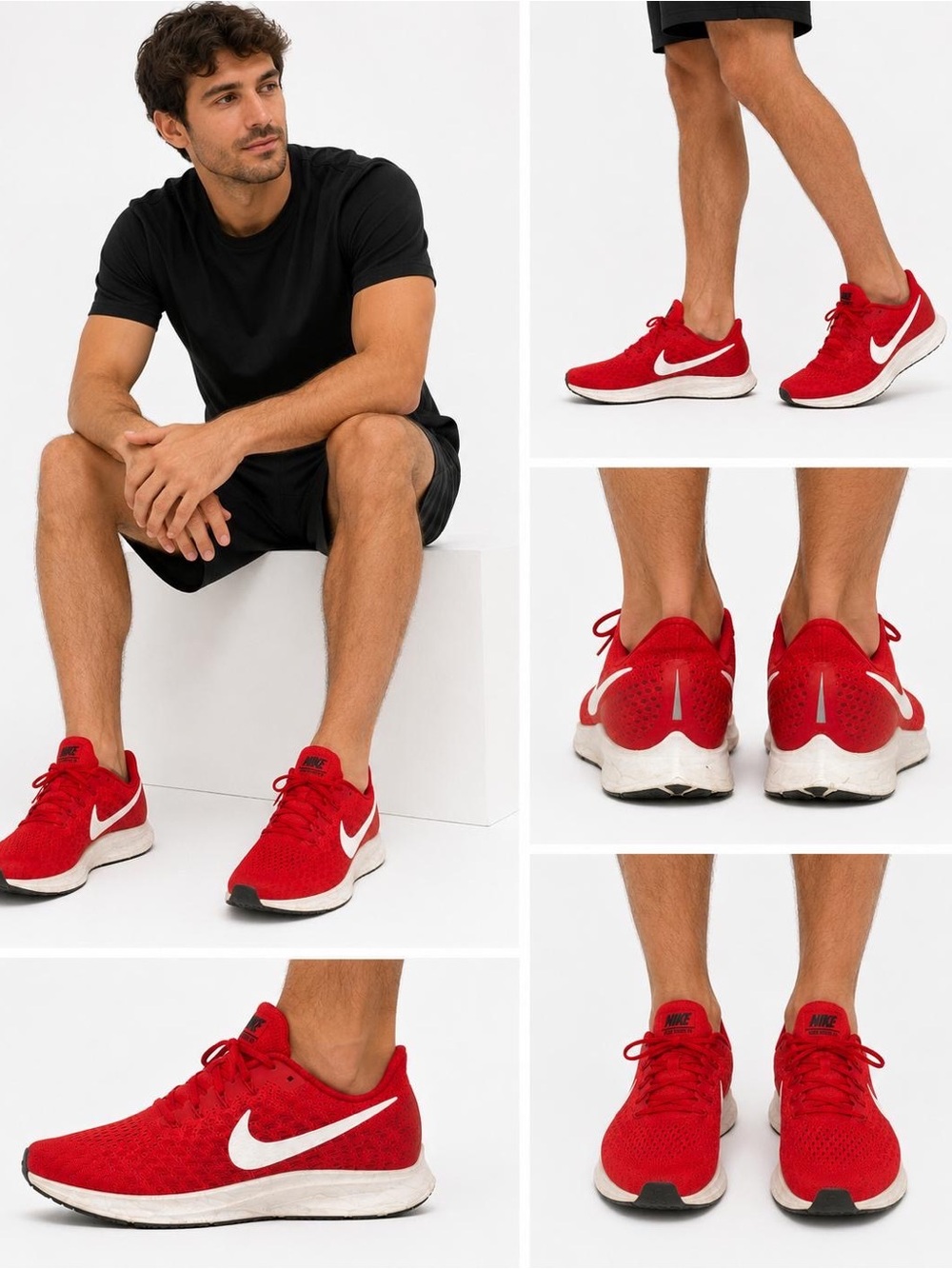 Nike Men’s Red Knit Running Sneakers